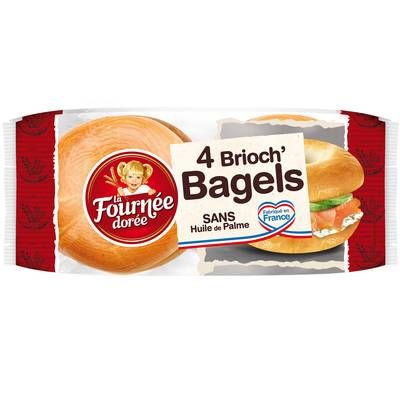 La Fournée Dorée Brioch'Bagel, 4 bagels - 300g