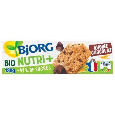 Bjorg Biscuits à l'avoine et aux pépites de chocolat bio Nutri+, 130g
