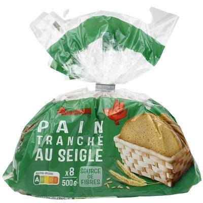 Auchan Pain de Table au Seigle, 8 tranches - 500g