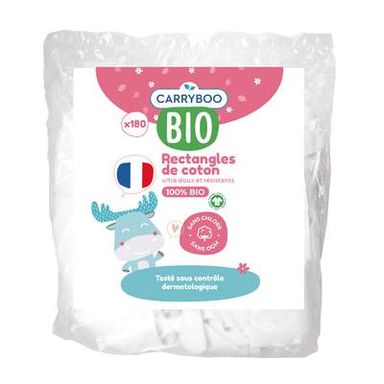 Carryboo Family Pads de Coton 100% Bio Format familial., 180 pièces