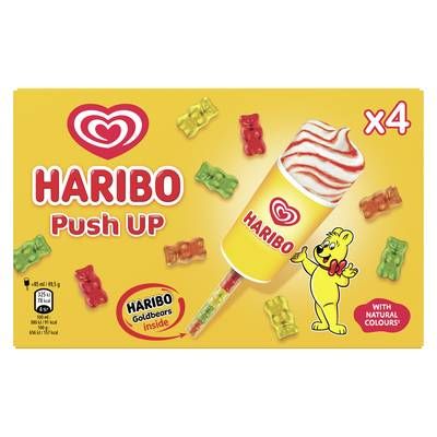 Haribo Bâtonnets Push Up et bonbons, 4 bâtonnets - 198g