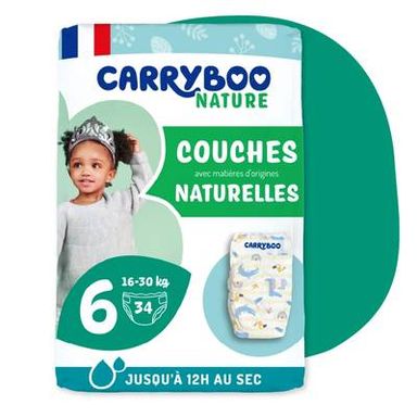 Carryboo Nature Couches naturelles et chou, T6 (16-30kg), 34 couches