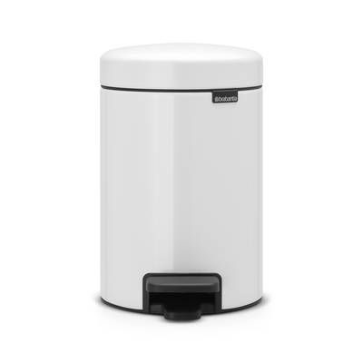Brabantia Poubelle à pédale NewIcon Blanche, 3 Litres