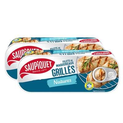 Saupiquet Filets de Maquereaux Grillés Natures, Lot de 2x120g
