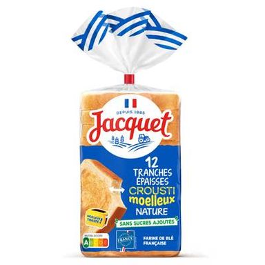 Jacquet Croustimoelleux nature, 12 tranches - 730g