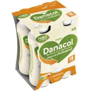 Danacol Yaourt à boire nature, 4x100g