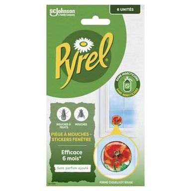 Pyrel Pièges à mouche, sticker pour fenêtre, 6 pièges
