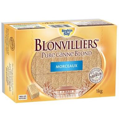 Blonvilliers Sucre de canne en morceaux, 1Kg