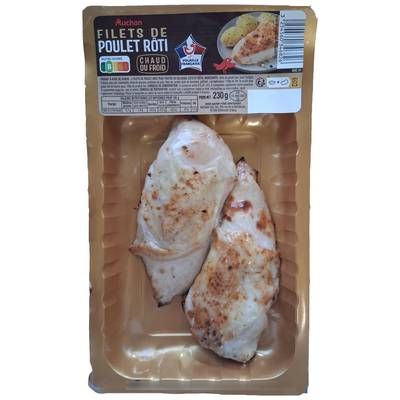 Auchan Filets de Poulet Rôti, 2 filets - 230g