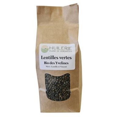 Huilerie Plaine de Versailles Lentilles vertes bio cultivées dans les Yvelines, 500g
