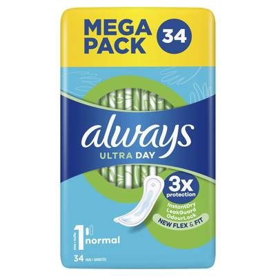 Always Serviette Ultra Normal (Taille 1), 34 serviettes