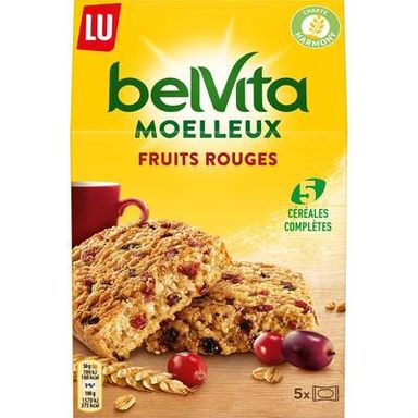 Belvita Belvita petit déjeuner le moelleux fruits rouges, 250g