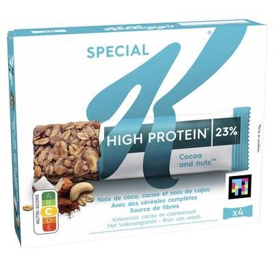 Spécial K Barres de Céréales Proteine Noix de Coco, Cacao, Noix de cajou, 4 barres