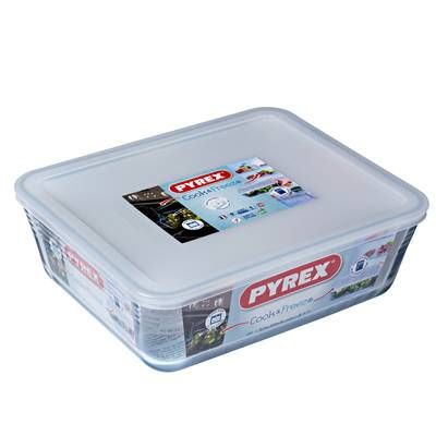 Pyrex Cook & Freeze Plat en verre avec couvercle - spécial congélation, 2600ml