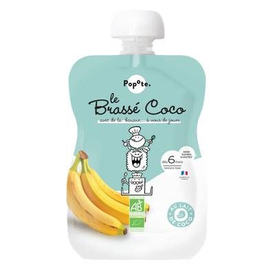 Popote Brassé Coco Banane Bio Gourde Bébé Dès 6 mois, 100g