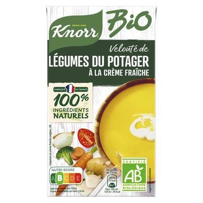 Knorr Soupe Velouté de légumes du potager à la crème fraîche bio, 1L