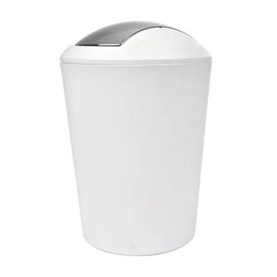 Douceur D Interieur Poubelle à bascule Blanc, 5L