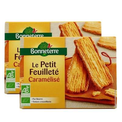 Bonneterre Biscuit feuilleté caramelisé bio, Lot de 2x120g