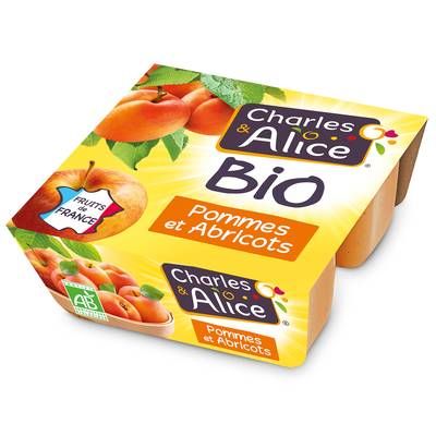 Charles et Alice Pomme Abricot Bio, 4x95g