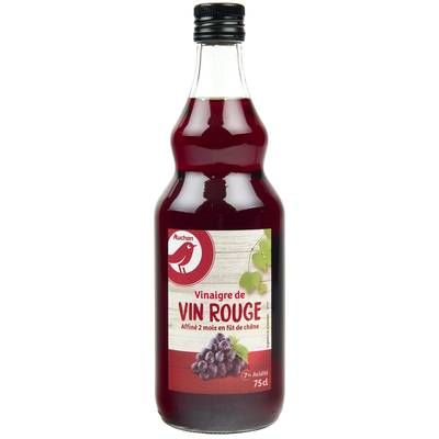 Auchan Vinaigre de vin rouge affiné en fût 7% d'Acidité, 75cl