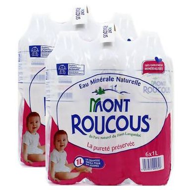 Mont Roucous Eau minérale naturelle, Lot de 2 - 6x1L