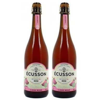 Ecusson Cidre Rosé Naturel 3°, Lot de 2x75cl