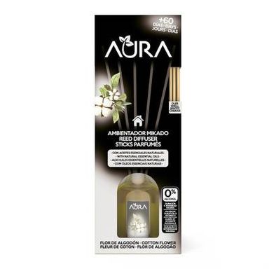 Aura Diffuseur Sticks 0% alcool Parfum Fleur de Coton, 1 pièce
