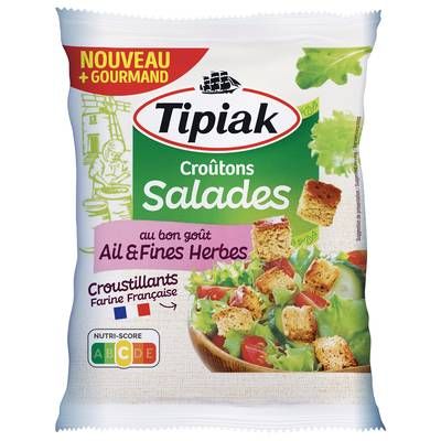 Tipiak Croûtons Salade Ail et Fines Herbes, 50g