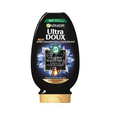 Garnier - Ultra Doux Après-Shampooing Équilibrant Charbon Magnétique & Huile De Fleur De Nigelle, 200ml