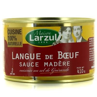 Maison Larzul Langue de boeuf sauce madère cuisinée au sel de Guérande, 410g