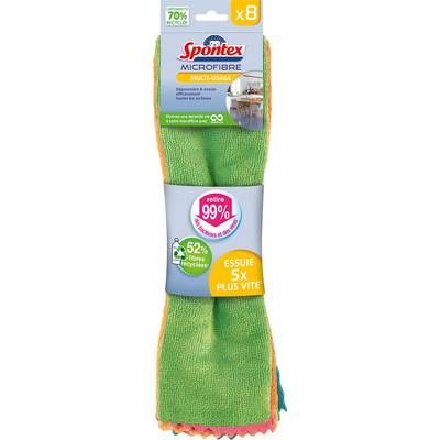 Spontex Microfibre multi recyclé, 8 microfibres
