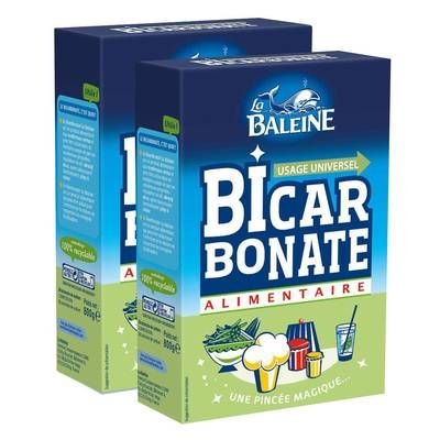 La Baleine Bicarbonate alimentaire, Lot de 2x800g