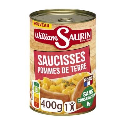 William Saurin Saucisses et Pomme de Terres et Jus aux oignons, 400g