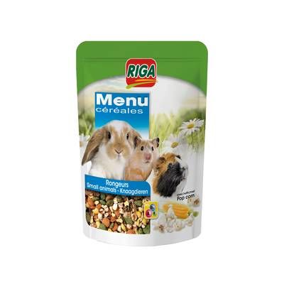 Riga Menu Céréales avec Pop Corn pour rongeur, 500g