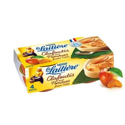 La laitière Clafoutis aux pommes façon tatin, 4x85g