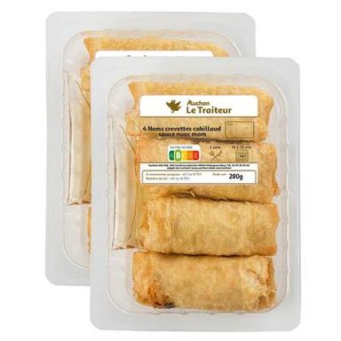 Auchan Le Traiteur Nems aux Crevettes, Lot de 2x280g