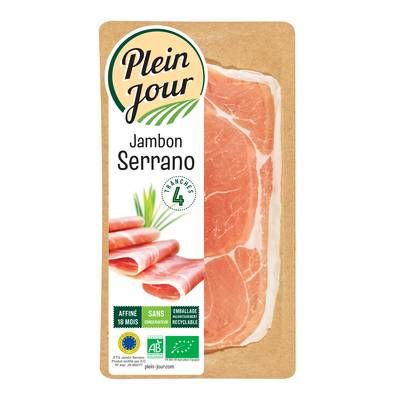 Plein Jour Jambon Serrano Bio, 70g