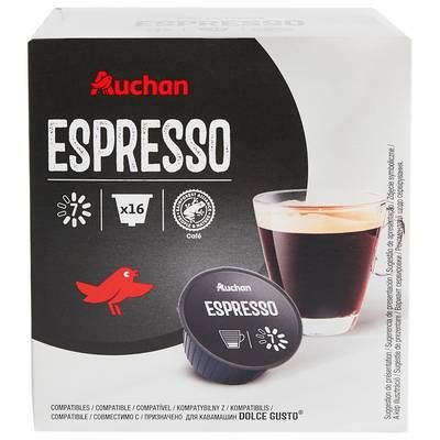 Auchan Capsules de café espresso, 16  capsules