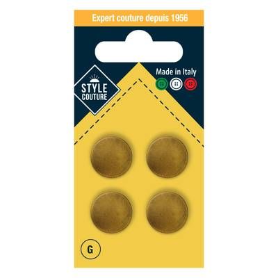 Style couture Boutons a queue Or 15 mm, 4 pièces