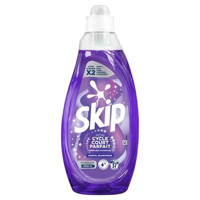 Skip Lessive liquide Mon Cycle Court Parfait Cristal Blancheur, 1,48L