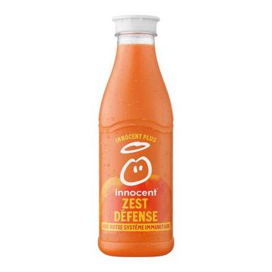 innocent plus Zest Défence, Pur Jus Orange, Carotte, Mandarine, Citron, Gingembre + Vitamines., 75cl