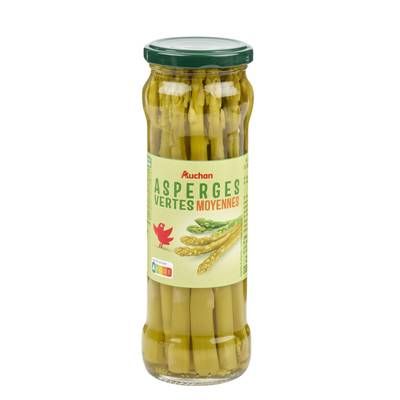 Auchan Asperges vertes moyennes en bocal, 185g