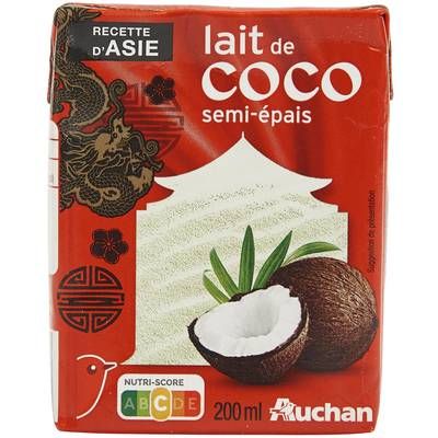Auchan Lait de coco semi épais, 20cl