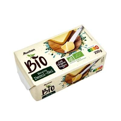 Auchan BIO Beurre bio demi-sel, 250g