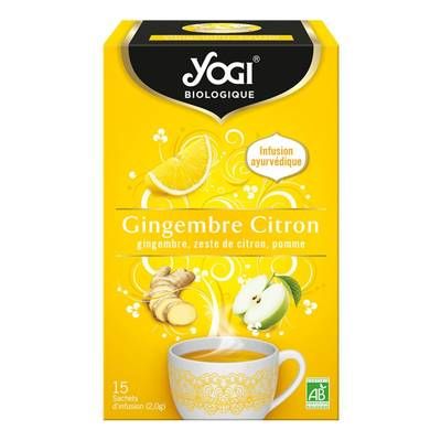 Yogi Infusion gingembre, zeste de citron, pomme Bio - 15 sachets, 30g