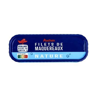 Auchan Filets de maquereaux nature, 110g