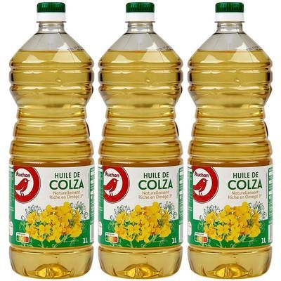 Auchan Huile de colza, Lot de 3x1L