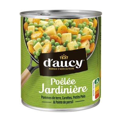 D'aucy Poêlée Jardinière- Pommes de Terre, Carottes, Petits Pois, Pointe de Persil, 580g