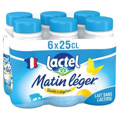 Matin Léger de Lactel Lait sans lactose 1,2% mg, 6x25cl