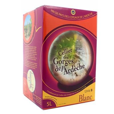 Ardéche Blanc IGP Cellier des gorges de l''Ardèche 12.5°, Bag in box 5L